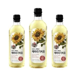 백설 해바라기씨유 900ml 3개