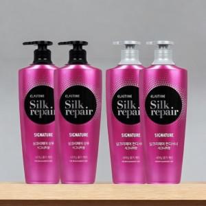 엘라스틴 실크리페어 샤이닝골드 샴푸 550ml 2개+컨디셔너 550ml 2개