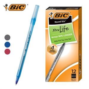 BIC 볼펜 1.0mm 라운드스틱 빅 Round Stic 펜 12P