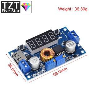 CC/CV LED 디지털 충전기 전압계 벅 USB 모듈 드라이브 5A 전류계 다운 TZT 컨버터 스텝