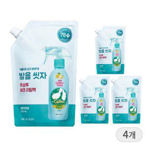 [기타]온더바디 풋샴푸 발을씻자 레몬민트향 에코리필백 500ml x 4개