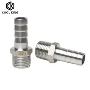 304 스테인리스 스틸 BSP 수나사 파이프 피팅 x 6mm-25mm 바브 호스 테일 파고다 커플링 커넥터 호환 1/8