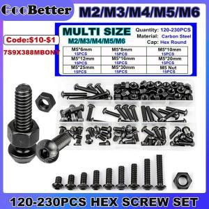 볼트 M6 너트 M2 탄소강 둥근 및 번호판 모음 120-230 소켓 개 머리 Vis M5 세트 나사 M3 M4 키트 육각