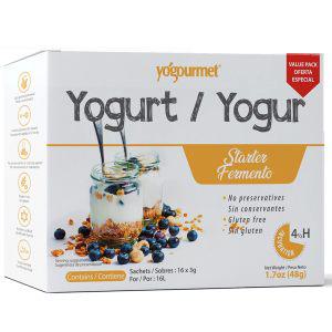 Yogourmet 요거트 스타터 16팩 집 컬처 순수 천연 글루텐 프리