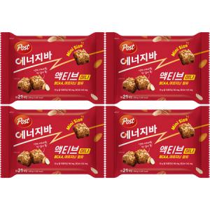 포스트 에너지바 액티브 미니 210G(21입) x 4개