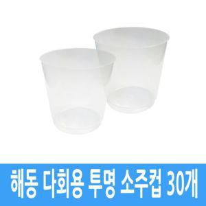 해동 플라스틱 다회용 캠핑 여행 소주 잔 컵 30개