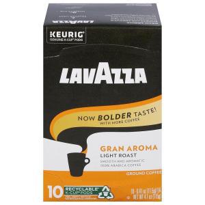 라바짜 Lavazza Gran Aroma 1인용 커피 K-Cup 캡슐, 큐리그 브루어용, 라이트 로스트, 10개입 박스