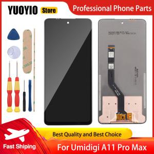 100% LCD 디스플레이 터치 스크린 디지타이저 프레임 UMIDIGI A11 PRO MAX 어셈블리 디지타이저용 6.8 인치