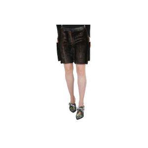 Burberry 버버리 Brown Faux Fur Panelled Shorts