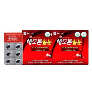 헤모론철분 500mg x 60캡슐 x 2개입 헴철 해조칼슘 산화아연 엽산