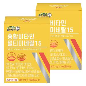 [소비기한 임박] 고철남 종합비타민 멀티미네랄15, 600mg, 100정, 2개