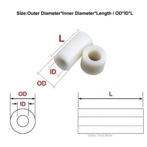 나일론 스트레이트 스루 칼럼 슬리브  ABS 패딩 홀 스페이서  M3 M4 ODxIDxL  흰색 절연 플라스틱 개스킷