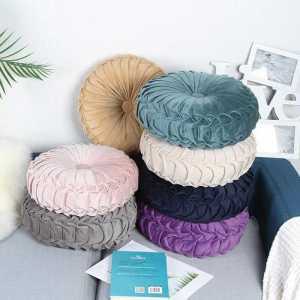 베개 라운드 이불 Pouf 층 33x11cm 던져 벨벳 소파 쿠션 장식