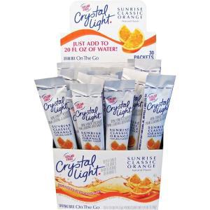 Crystal Light On the Go Drink Mix, 선라이즈 클래식 오렌지 - 30개, 4.8g(0.17온스)