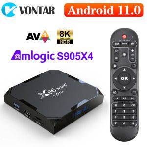 셋톱박스 와이파이 TV S905X4 플러스 AV1 32GB 미디어 X96Max 11 TVBOX 4GB 박스 BT 8K 울트라 플레이어 셋톱 안드로이드 맥스 Amlogic X96