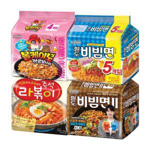 볼케이노까르보나라(130gX4입)X1개+라볶이(145gX4입)X1개+비빔면2(130gx4입)X1개+비빔면(130gx5입)X1개