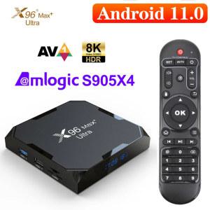 셋톱박스 TVBOX X96 미디어 와이파이 안드로이드 셋톱 TV AV1 울트라 플레이어 X96Max Amlogic BT Max 플러스 S905X4 32GB 4GB 박스 11 8K