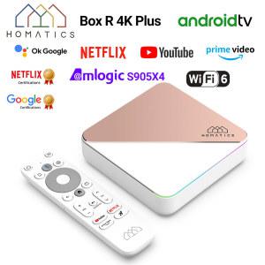 셋톱박스 TV Wifi6 안드로이드 BT5 0 플러스 DTS S905X4 4K AV1 11 넷플릭스 오디오 돌비 박스 지지대 구글 Amlogic R 2G HOMATICS 4G3