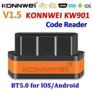 코딩로봇 KONNWEI 블루투스 50 스캐너 안드로이드 IOS OBD 2 차량용 진단 리더 pk Vgate ICAR2 ICAR KW901