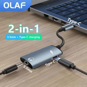 2in 1 USB C To 3.5mm Jack Type 10W Charging Audio Aux Adapter Wired Headphones Connector For iPad Sa