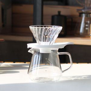 하리오 V60 글라스 드리퍼 핸드드립세트 1-2인 화이트