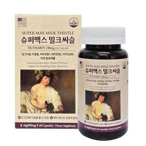 [기타]슈퍼맥스 간건강 밀크씨슬 추출물 800mg 60캡슐 실리마린 비타민b군 3