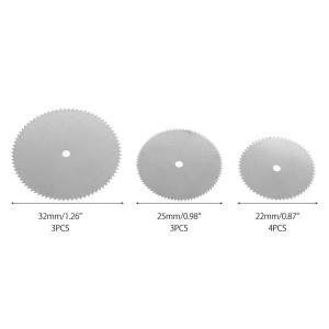 미니 절단 디스크 목재 금속 원형 톱날, 드레멜 전동 공구, 22mm, 11 개/세트