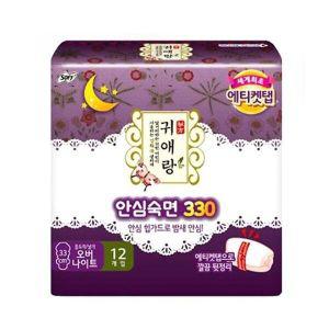 [기타]귀애랑 안심숙 면 330 오버나이트 생리대 12입x4개 오버나이트