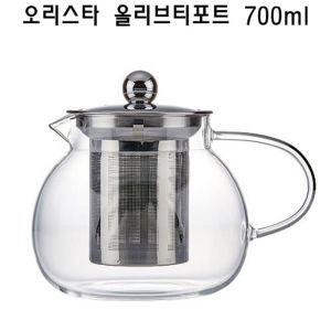 오리스타 올리브티포트 700ml 수입 티팟 차주전자내열유리 찻주전자 세트 사마