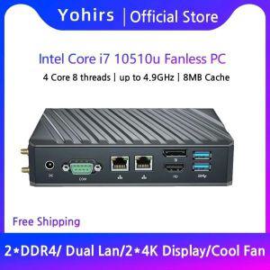 dp단자 핫 미니 PC 10세대 인텔 Intel 코어 i3 10110U i5 10210U i7 10510U 2 x DDR4 64GB RJ45 LAN M2 SSD