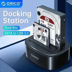 to 드라이브 HDD 도킹 USB 외장 스테이션 3.0 2.5/3.5 ORICO-듀얼 전원 포함 하드 SATA 인치 SSD 12V3A