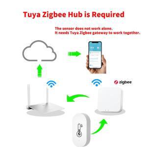 Tuya-Zigbee 스마트 온도 습도 센서, 실내 컨트롤러 모니터링, 스피커와 작동, 알렉사 구글 홈