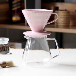 하리오 V60 비비드에디션 핸드드립세트 페일핑크퍼 도자기드리퍼 서버 커피 용품 기구 홈카페 커피퍼