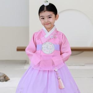 [보리보리/하랑한복]25년 설 신상 하랑한복 보라랑+복주머니 유아 아동 여아 한복