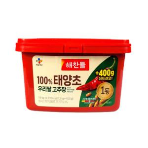 해찬들 100% 태양초 우리쌀 고추장 1.9kg x2개