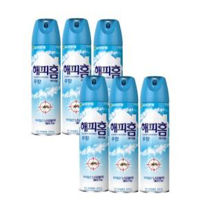 해피홈 에어로솔 수성 무향 500ml 6개 /뿌리는모기약.