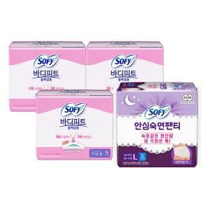 쏘피 바디피트 볼록맞춤 대형 16매, 3개 + 안심숙면팬티 대형 5매, 1개