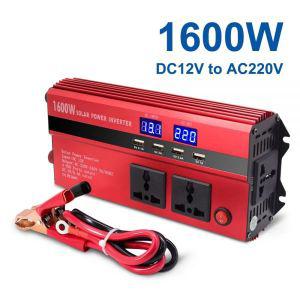 차량용 포트기 12볼트 24볼트 티포트 LED 디스플레이가 충전기 1600W 전력 인버터 DC 12V AC 220V 6.8A 4 U