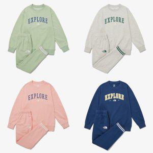 [매장정품] 노스페이스 NORTHFACE키즈 NM5MP04 키즈 익스플로링 스웨 세트 KS EXPLORE SWEAT SET