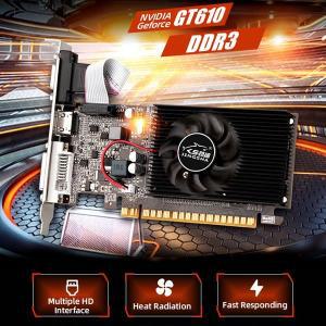 인터페이스 DDR3 DVI 교체 HD 그래픽 VGA 데스크탑 비디오 1GB 카드 810MHZ 컴퓨터 게임용 GT610