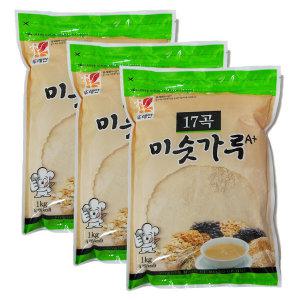 17곡 미숫가루 1kg x 3봉지 국산보리 30% 식사대용 쪽빛누리