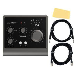 오디언트 Audient iD4 MkII 2-In 2-Out 오디오 인터페이스 번들(기기 케이블, XLR 케이블 및 Austin Bazaar