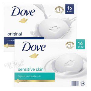 도브 센서티브/오리지널 뷰티바 스킨 비누 16개 DOVE MOISTURIZING BEAUTY BAR SOAP