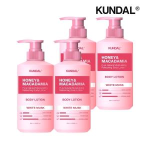 쿤달 허니 앤 마카다미아 퓨어 바디로션 화이트머스크 500ml x4개