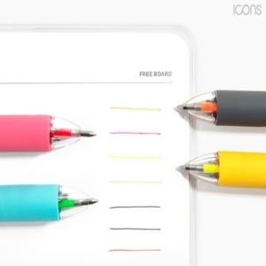 (주)아이콘스 카카오프렌즈 피규어 4색 볼펜 0.7mm