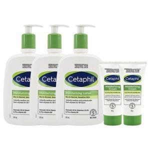 [Cetaphil] 세타필 모이스춰 라이징 로션 대용량 591ml 3개+크림 50g 2개