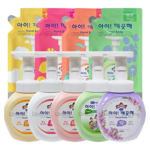 아이깨끗해 핸드워시 리필 200ml 3개 외 / 거품형 손세정제 순 복숭아 레몬 청포도 블루밍퍼플 용기 250ml