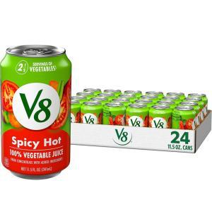 V8 Spicy Hot 100% 야채 주스, 355ml(11온스) 캔 (24개 팩)