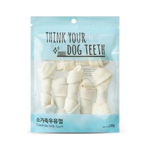 [소비기한 임박] Think your dog teeth 소가죽 우유껌, 210g, 6개입, 1개