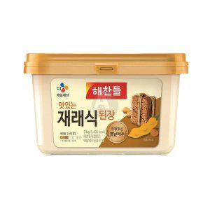 해찬들 맛있는 재래식 된장 3kg 한식용된장 전통된장 된장찌개 시골된장 고깃집된장 업소용 대용량 식당용